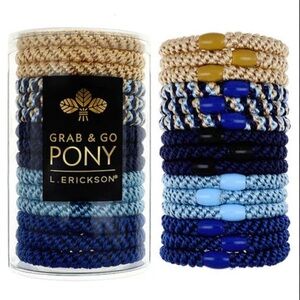 Blue and Tan Grab & Go Ponytail Holders